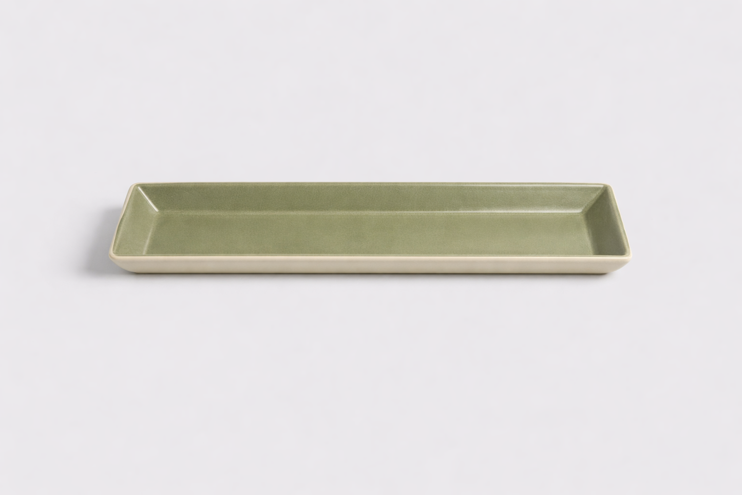 Cerae Oliva Elite Stoneware Platter – Olive Green White Back