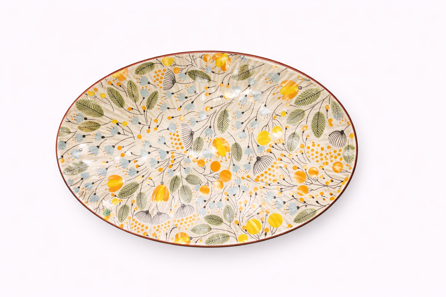Cerae Sunlite Flora Stoneware Designer Platter