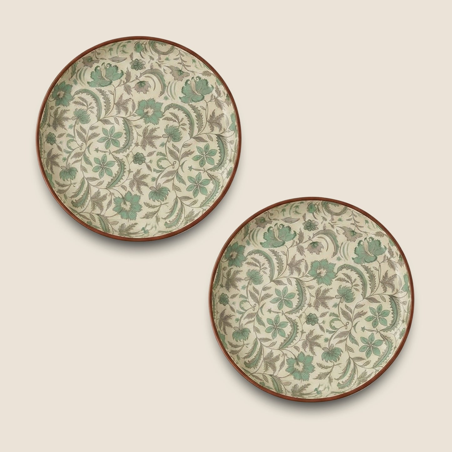 Artisan Floral Heritage Plate –10" Ceramic (SET OF 2)