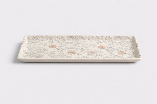 Cerae Floral Celete Stoneware Designer Platter
