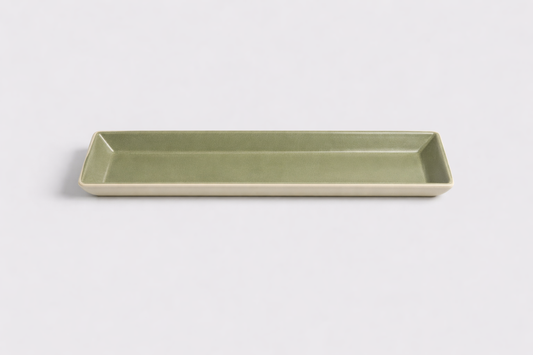 Cerae Oliva Elite Stoneware Platter – Olive Green White Back
