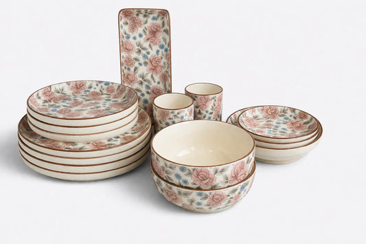 Cerae Rose Floria DS Stoneware Dinner Set