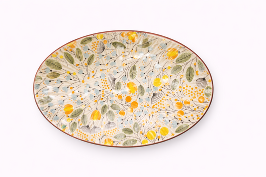 Cerae Sunlite Flora Stoneware Designer Platter