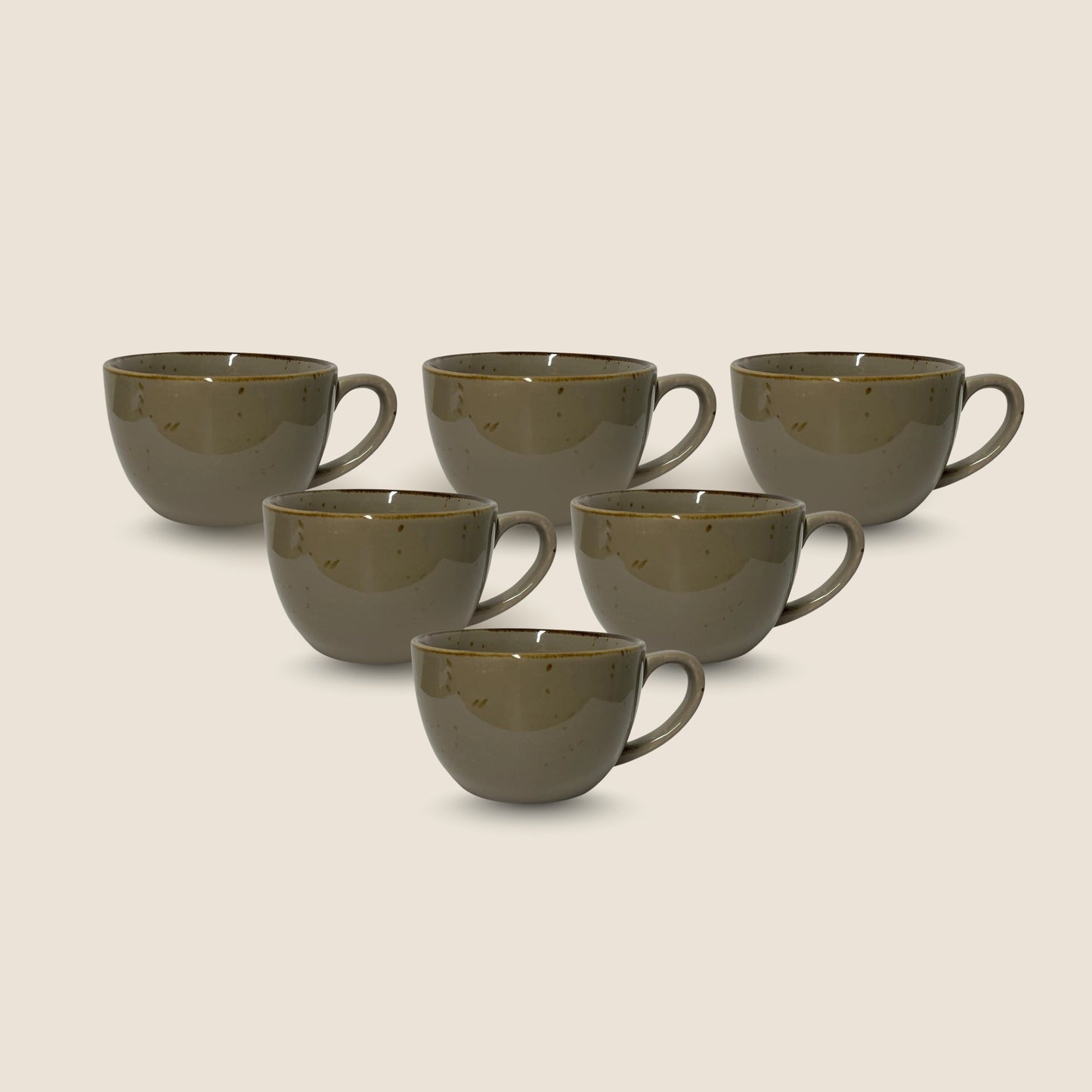 Cappuccino Cup – Rustic mocha (set of 6)