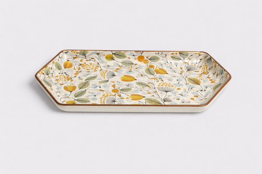 Cerae Sunlit Flora Stoneware Designer Platter