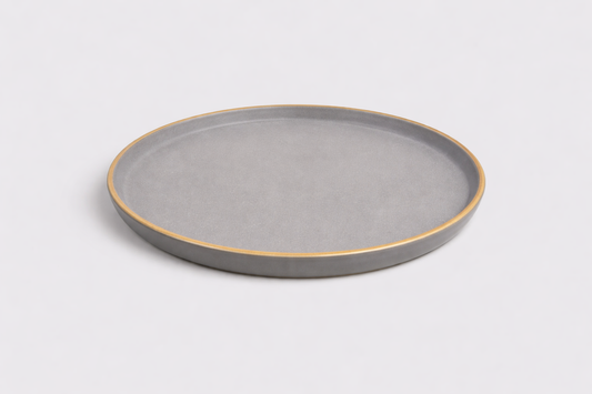 Cerae Vantor Grey Stoneware Plate